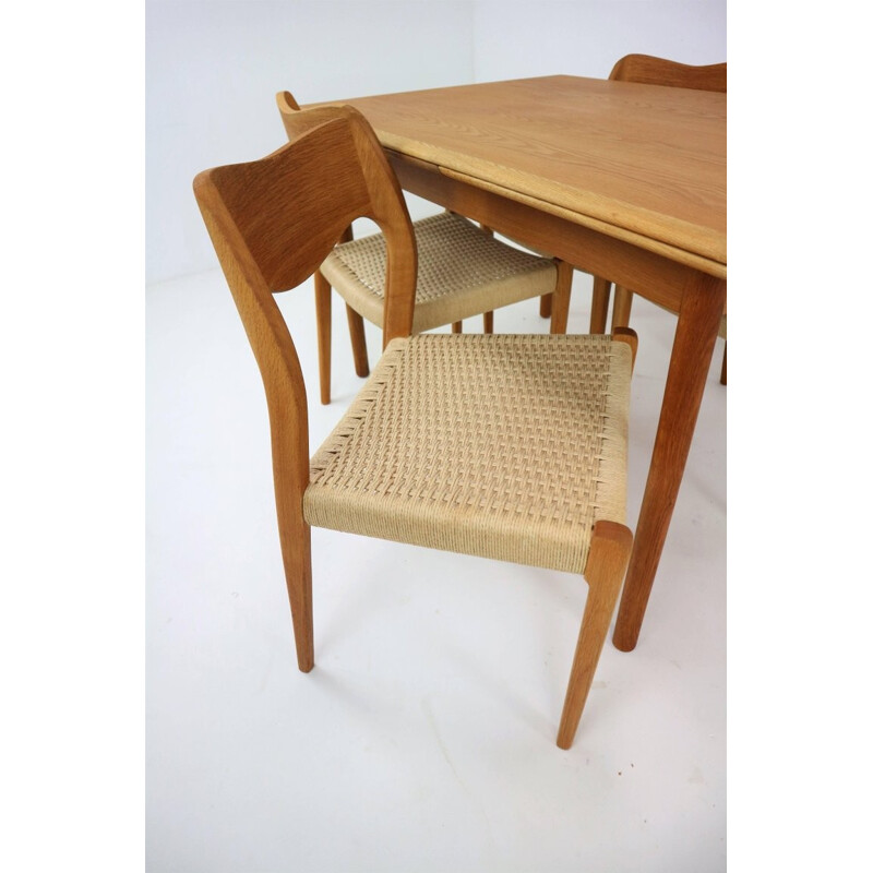 Vintage dining set in teak by Niels Otto Møller for Moller Co - 1960s