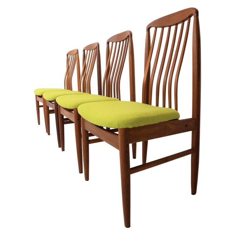 Set of 4 Vintage Danish Teak Dining Chairs by Benny Linden - 1970s