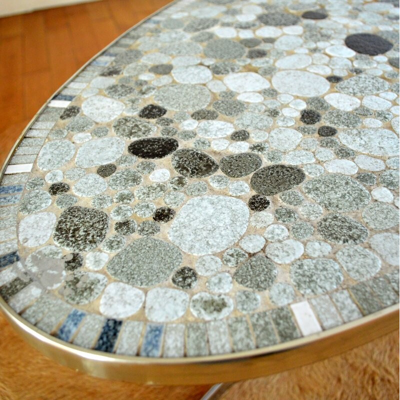 Mid-century oval coffee table in ceramics - 1960s