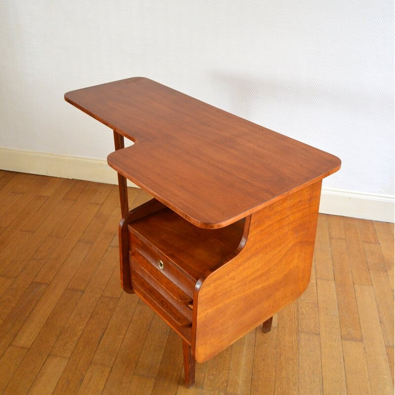 Vintage desk by Jacques Hauville for Bema - 1950s