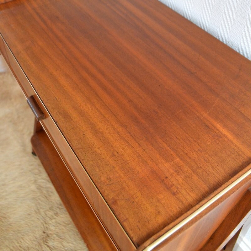 Vintage side table on wheels in teak - 1950s