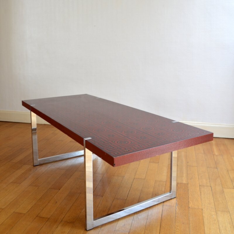 Vintage rectangular wooden coffee table, 1970