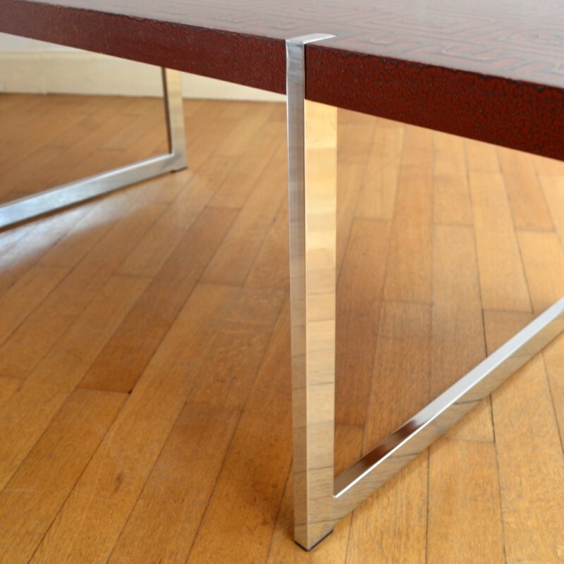 Vintage rectangular wooden coffee table, 1970