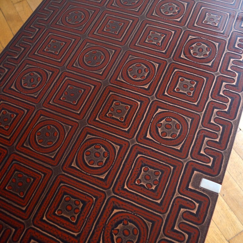 Vintage rectangular wooden coffee table, 1970