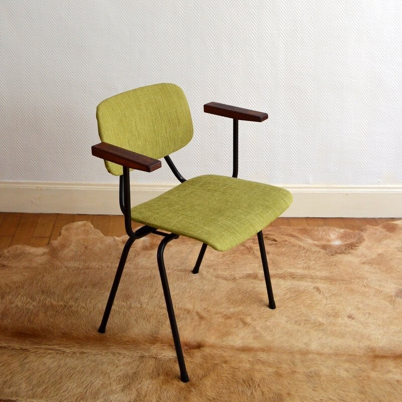 Chaise verte vintage Kembo par Gispen - 1960