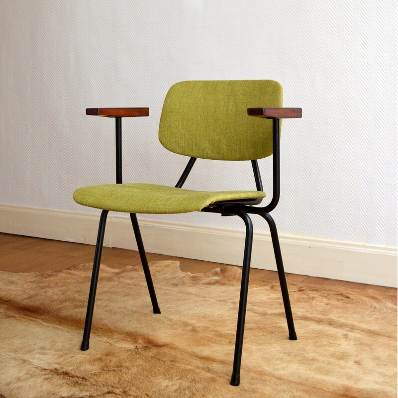 Mid-century green Kembo chair by Gispen - 1950s