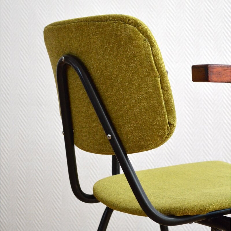 Chaise verte vintage Kembo par Gispen - 1960