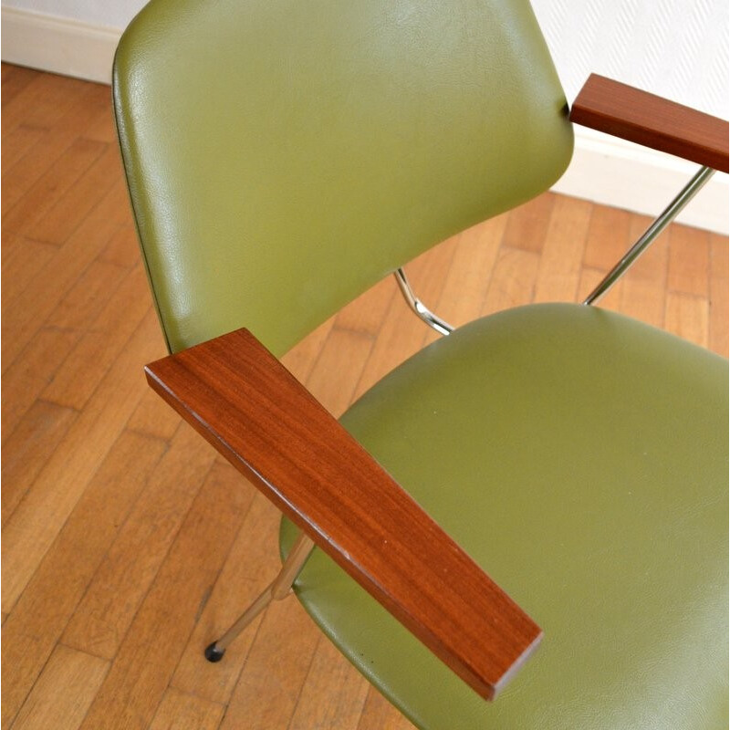 Mid-century kaki Kembo chair by Gispen - 1950s