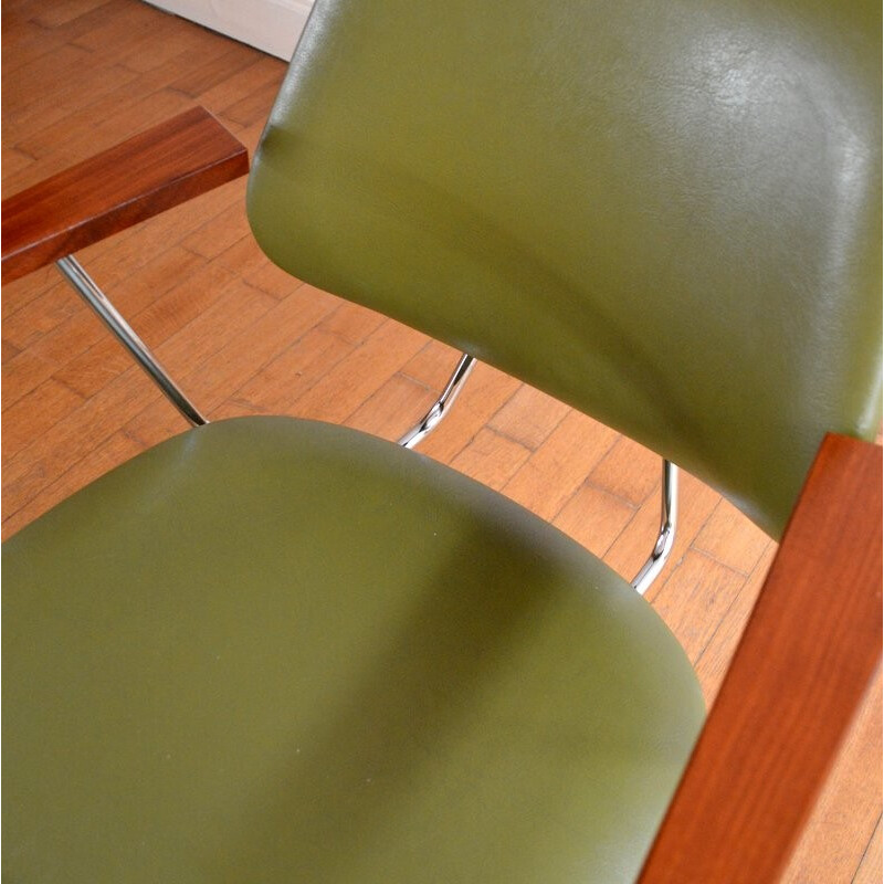 Mid-century kaki Kembo chair by Gispen - 1950s