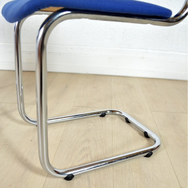 Chaise vintage Luge bleu roi par Gispen - 1960
