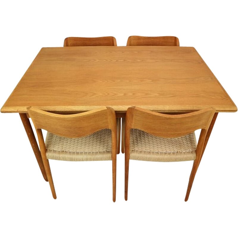 Vintage dining set in teak by Niels Otto Møller for Moller Co - 1960s