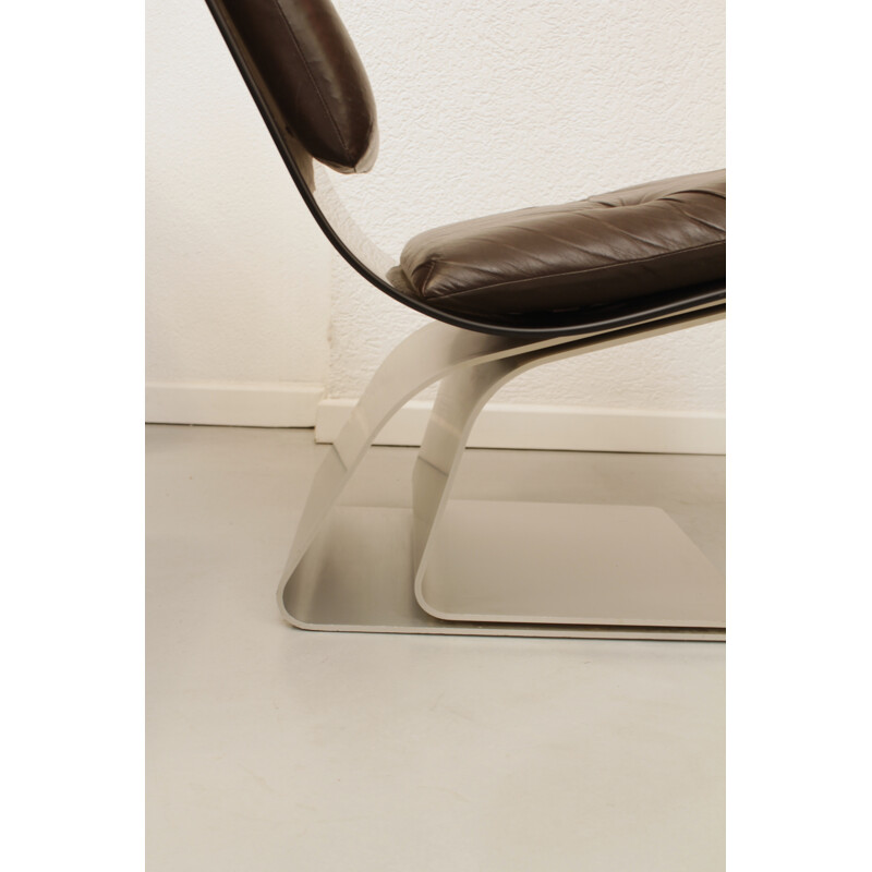 Vintage-Stuhl aus Stahl und Skai von Maison Jansen, 1970