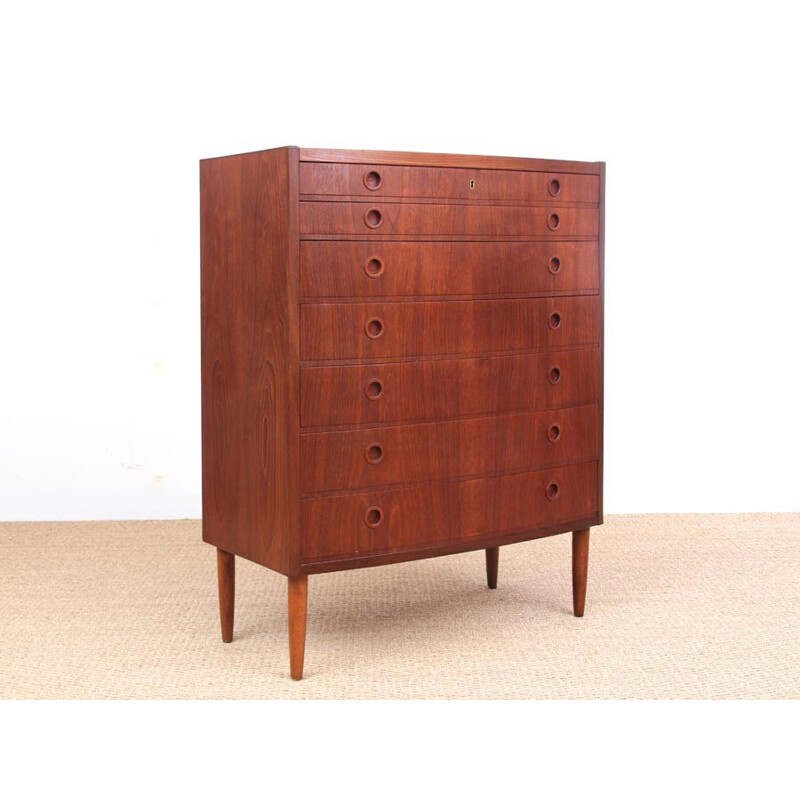 Vintage Scandinavian teak chest of drawers  - 1950s