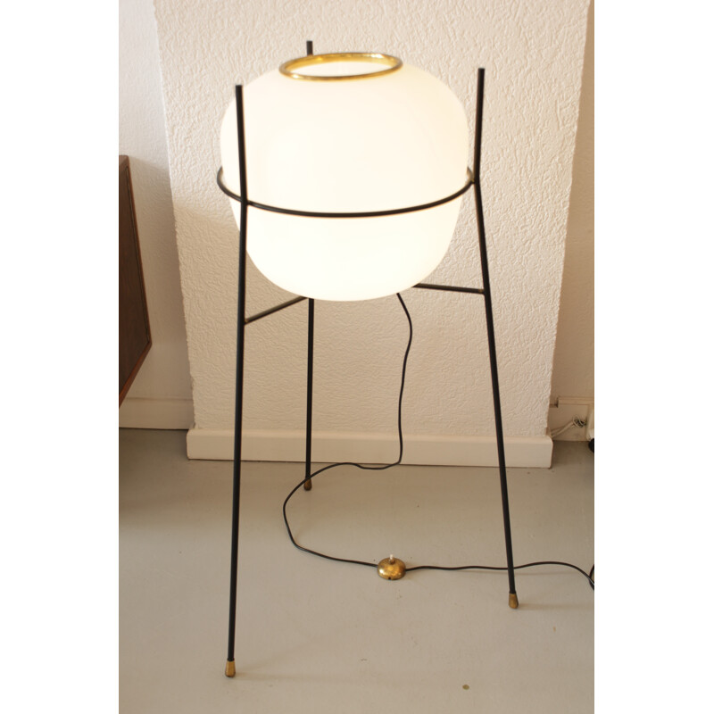 Vintage floor lamp in glass by Stilnovo - 1950s