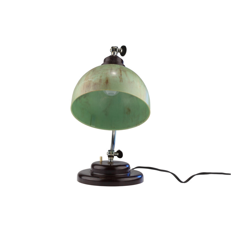 Vintage desk lamp in green bakelite, 1930