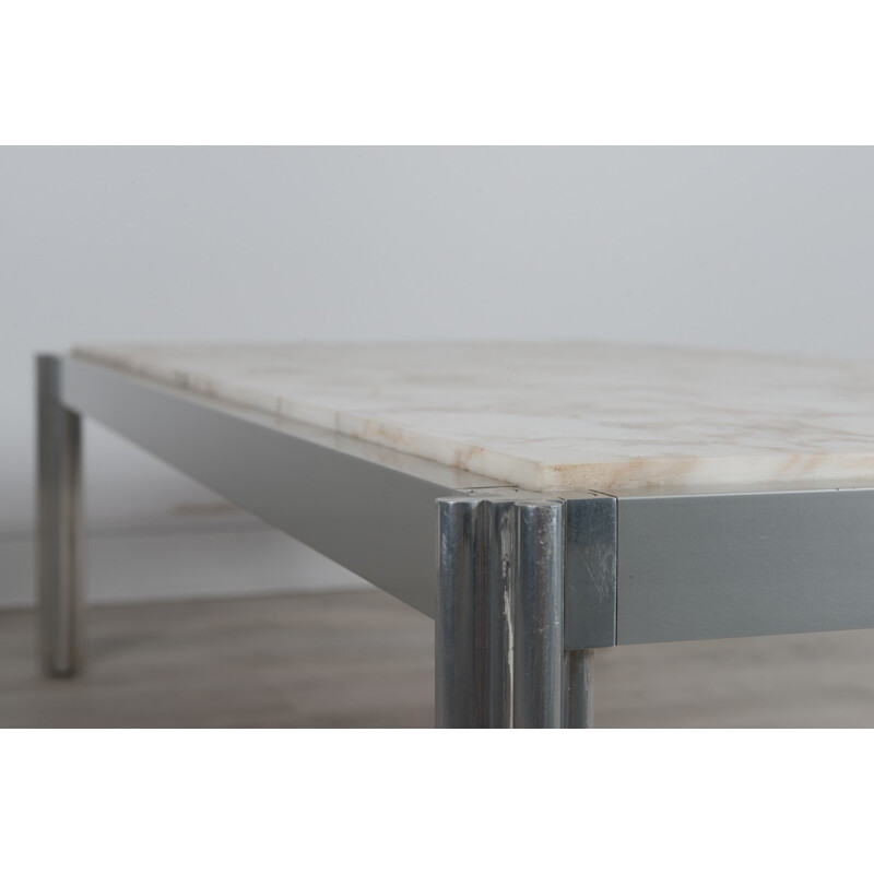Table basse rectangulaire plateau en marbre de George Ciancimino - 1970