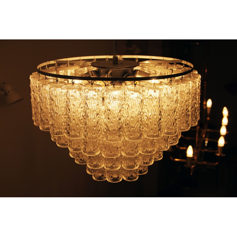 Vintage hanging lamp in glass - 1960s