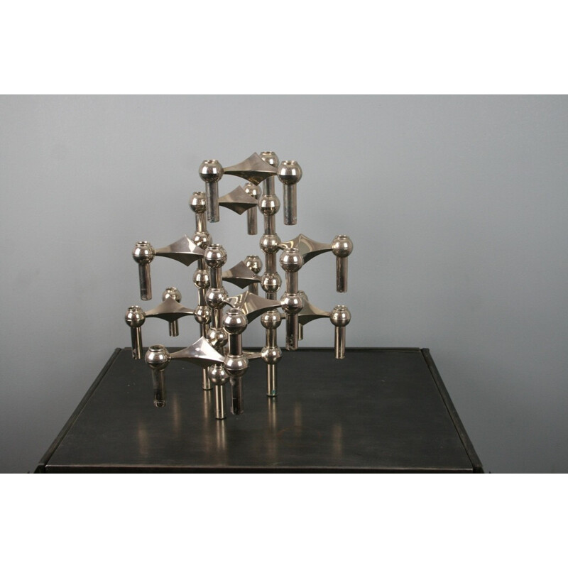 10 modular vintage candleholders produced by Nagel - 1970s