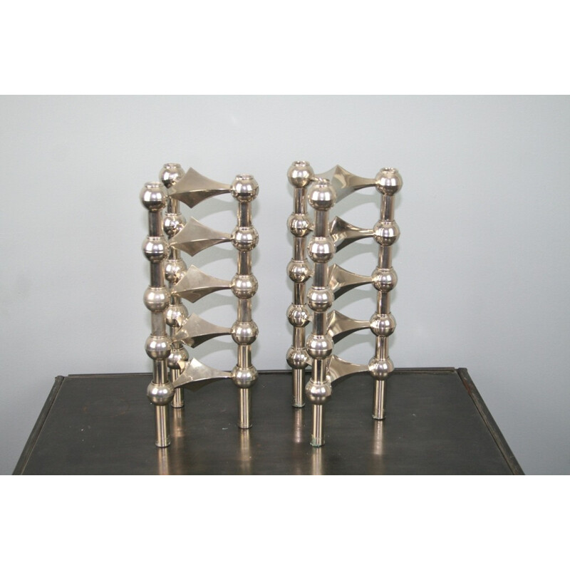 10 modular vintage candleholders produced by Nagel - 1970s