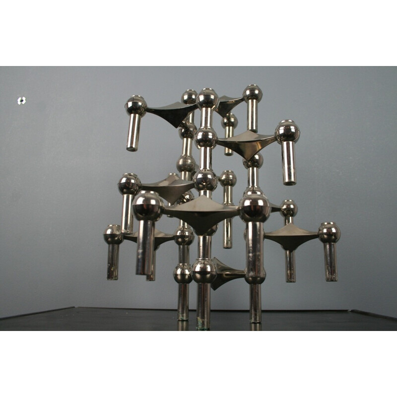 10 modular vintage candleholders produced by Nagel - 1970s