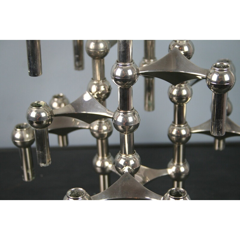 10 modular vintage candleholders produced by Nagel - 1970s