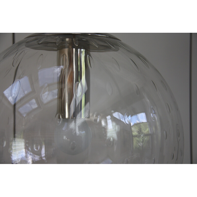 Paire de plafonniers vintage en verre avec des bulles d'air par Raak - 1960
