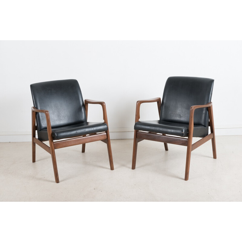 Pair of armchairs modular into chairs - 1950s
