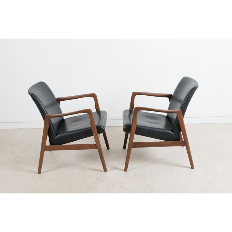 Pair of armchairs modular into chairs - 1950s