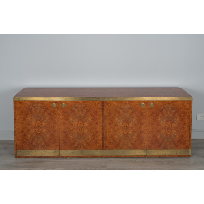 Veneered Elm and brass sideboard 1960s