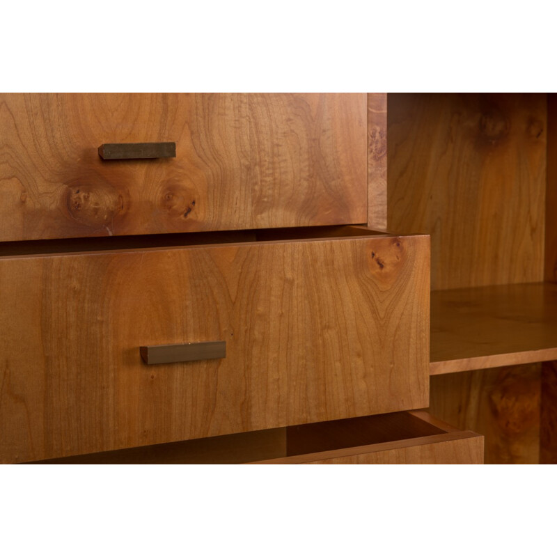 Veneered Elm and brass sideboard 1960s