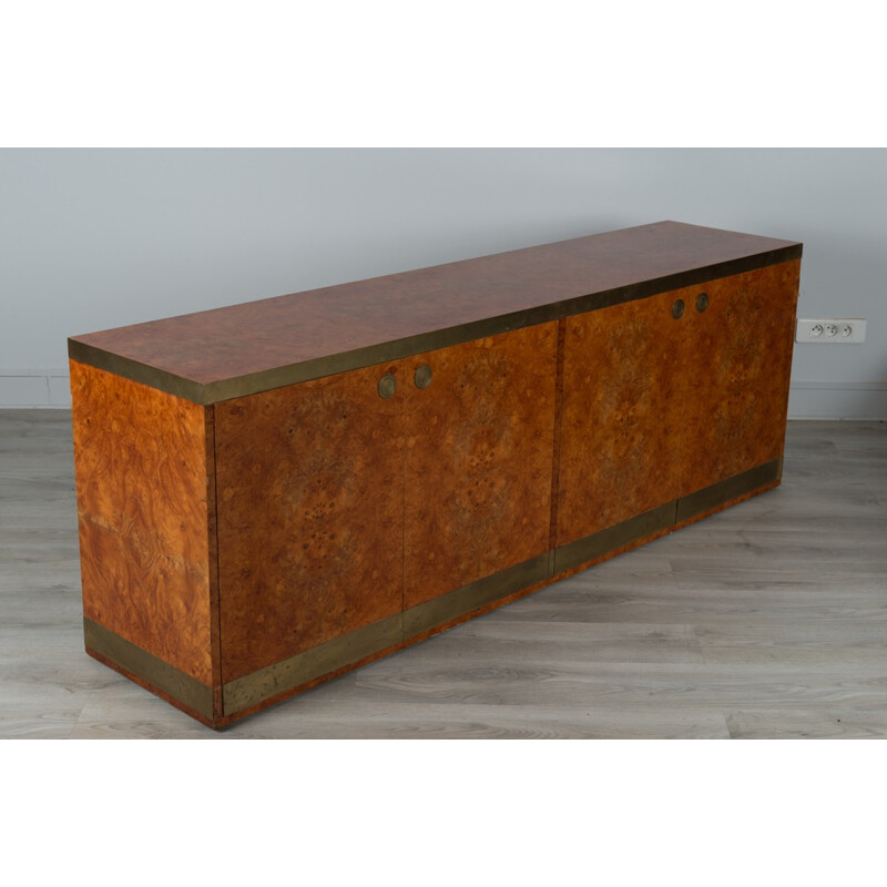 Veneered Elm and brass sideboard 1960s