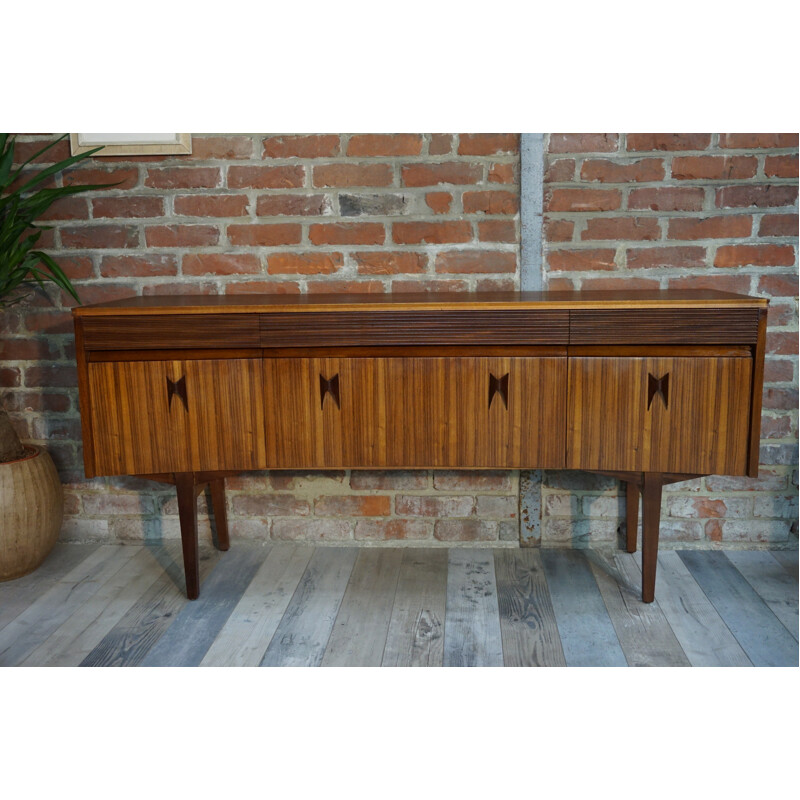 Curved sideboard made of Rosewood and wood by Zebrano - 1960s