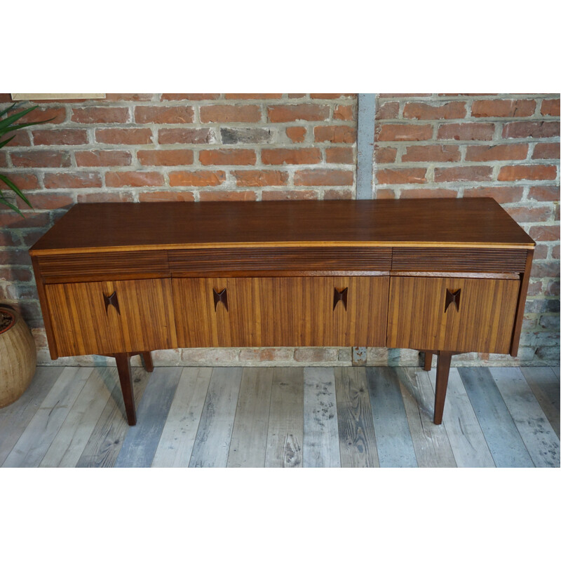 Curved sideboard made of Rosewood and wood by Zebrano - 1960s