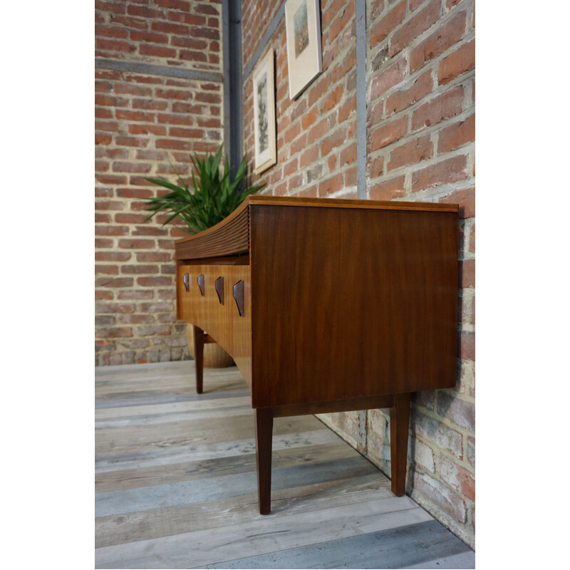 Curved sideboard made of Rosewood and wood by Zebrano - 1960s