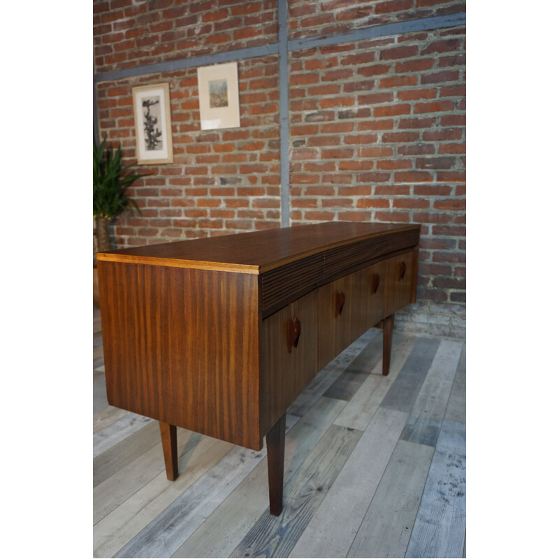 Curved sideboard made of Rosewood and wood by Zebrano - 1960s