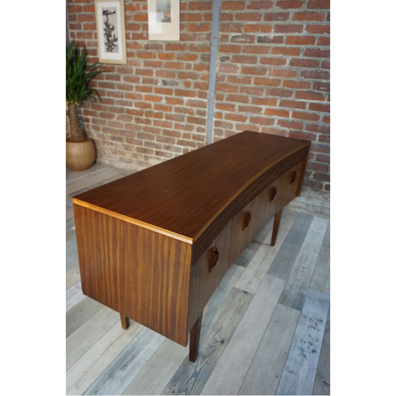 Curved sideboard made of Rosewood and wood by Zebrano - 1960s