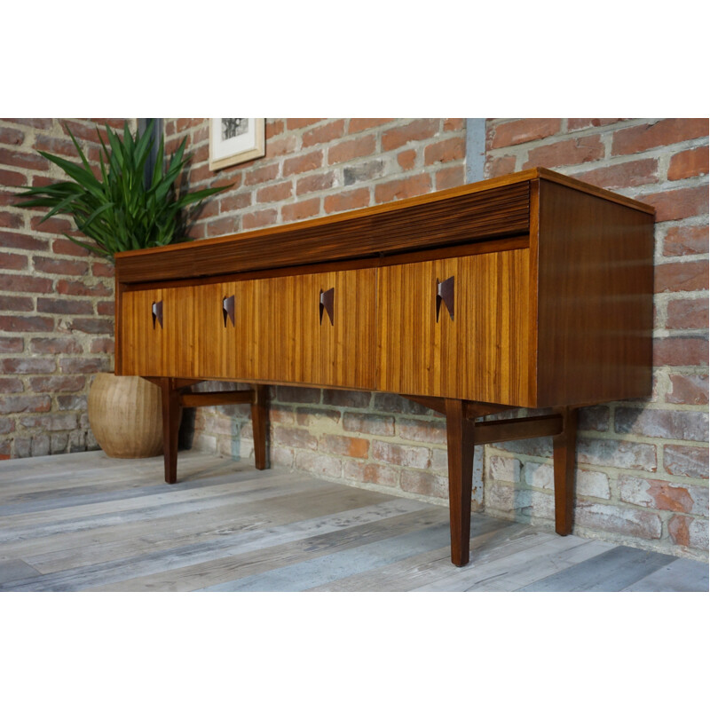 Curved sideboard made of Rosewood and wood by Zebrano - 1960s