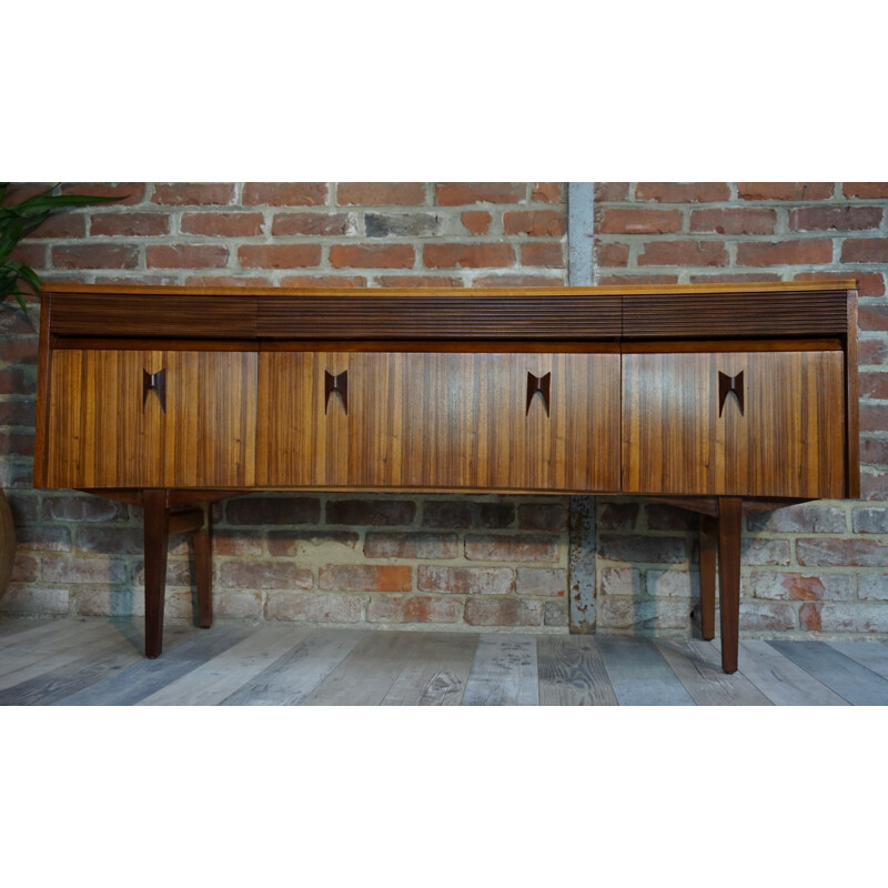 Curved sideboard made of Rosewood and wood by Zebrano - 1960s