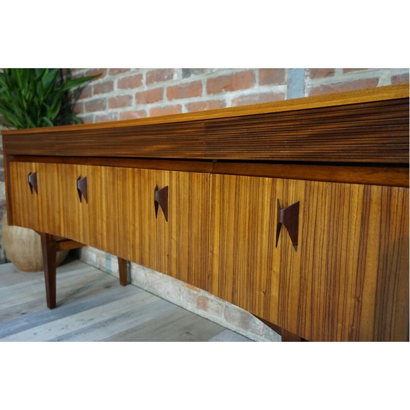 Curved sideboard made of Rosewood and wood by Zebrano - 1960s