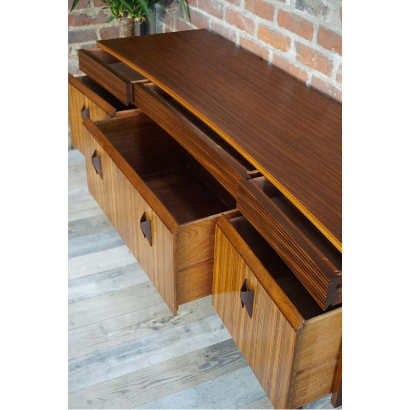 Curved sideboard made of Rosewood and wood by Zebrano - 1960s