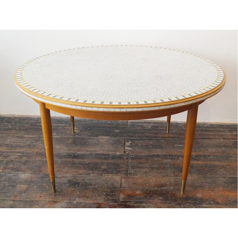  Mosaic Gold-Plated Coffee Table by Berthold Muller - 1960s