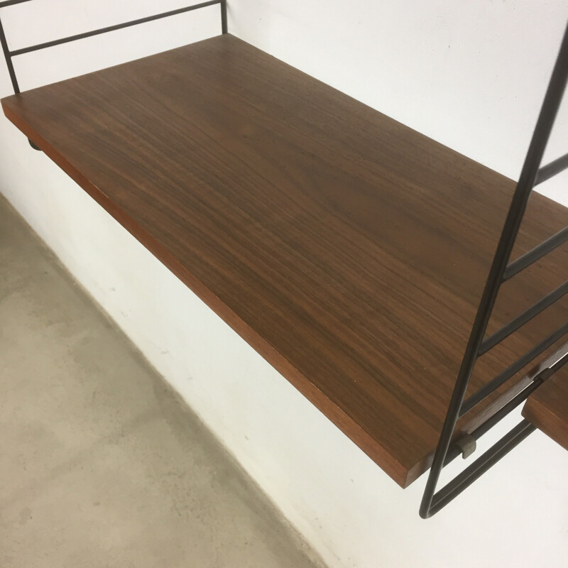 Swedish Walnut Wall Unit by Nisse Strinning for String - 1960s