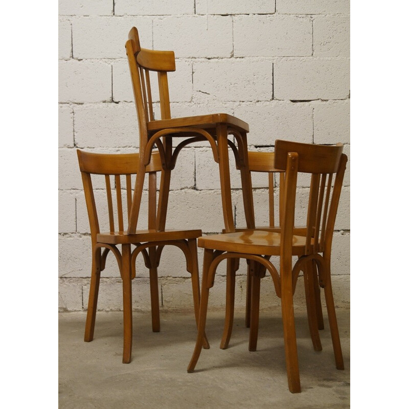 Set of 4 chairs "Bistrot", Manufacturer BAUMANN - 1960