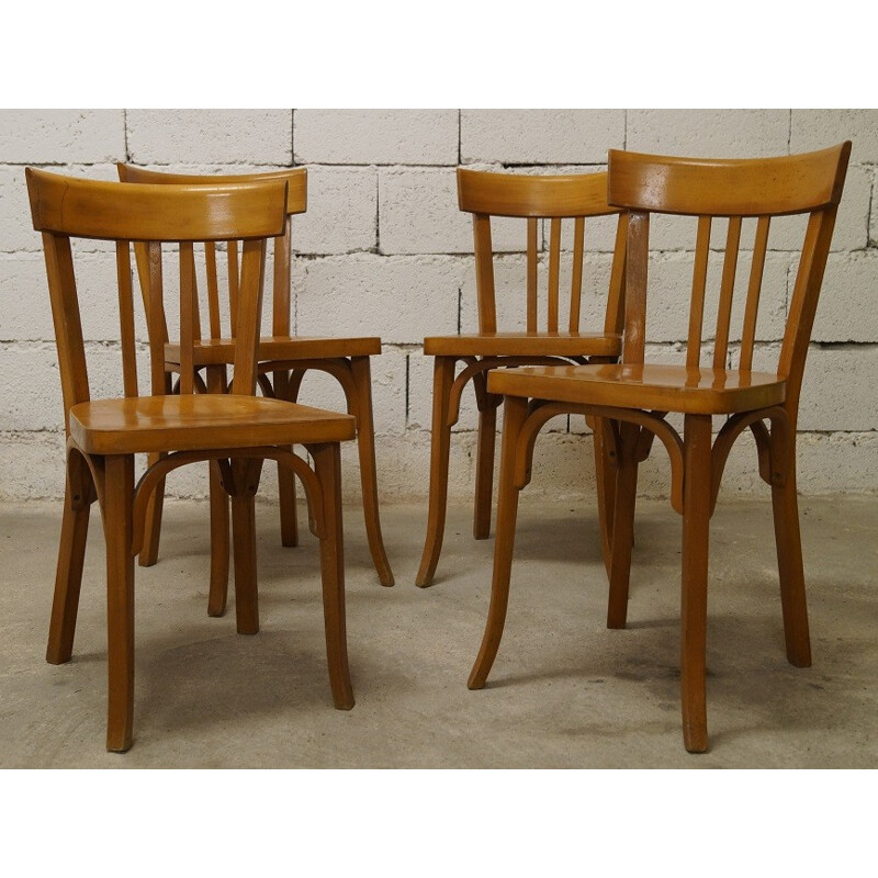 Set of 4 chairs "Bistrot", Manufacturer BAUMANN - 1960
