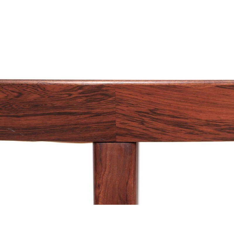 Round Scandinavian dining table made of Rio Rosewood with extensions for 6-10 people - 1950s