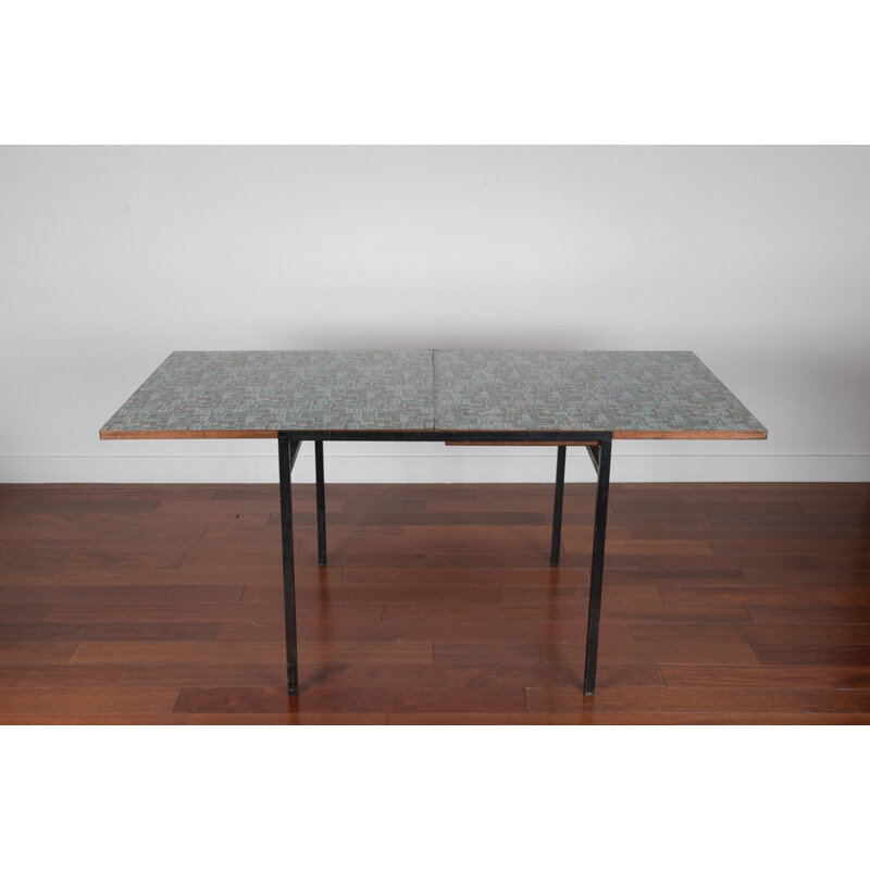 Table extensible de Pierre Guariche, plateau de Vieira Da Silva - 1960