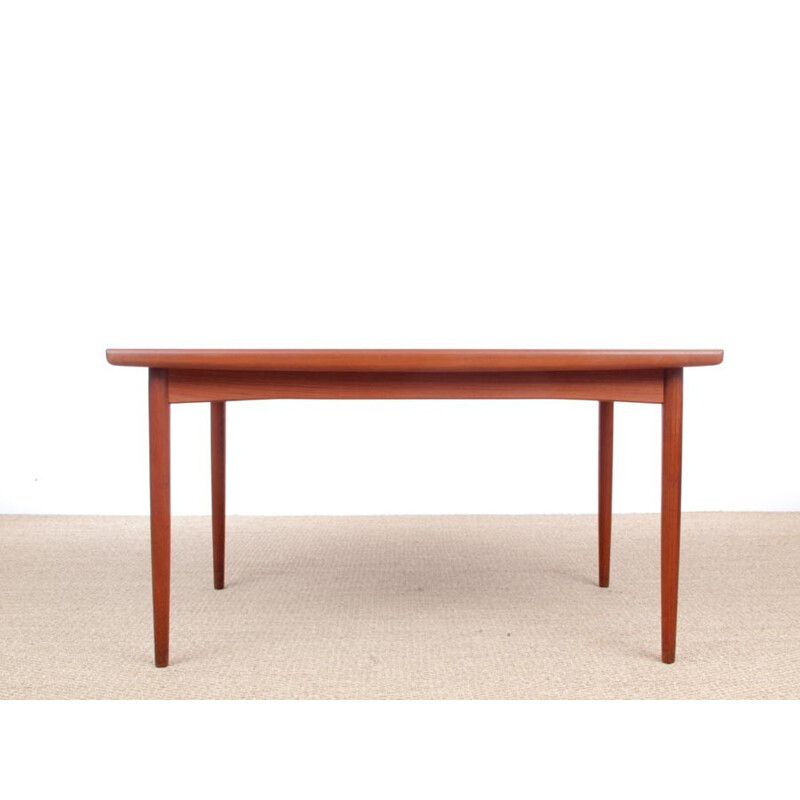 Scandinavian teak dining table with extensions 6-10 pers - 1950s