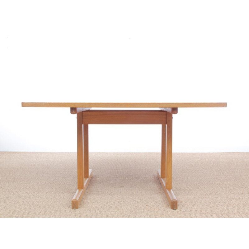 Scandinavian solid oak dining table by Borge Mogensen - 1970s