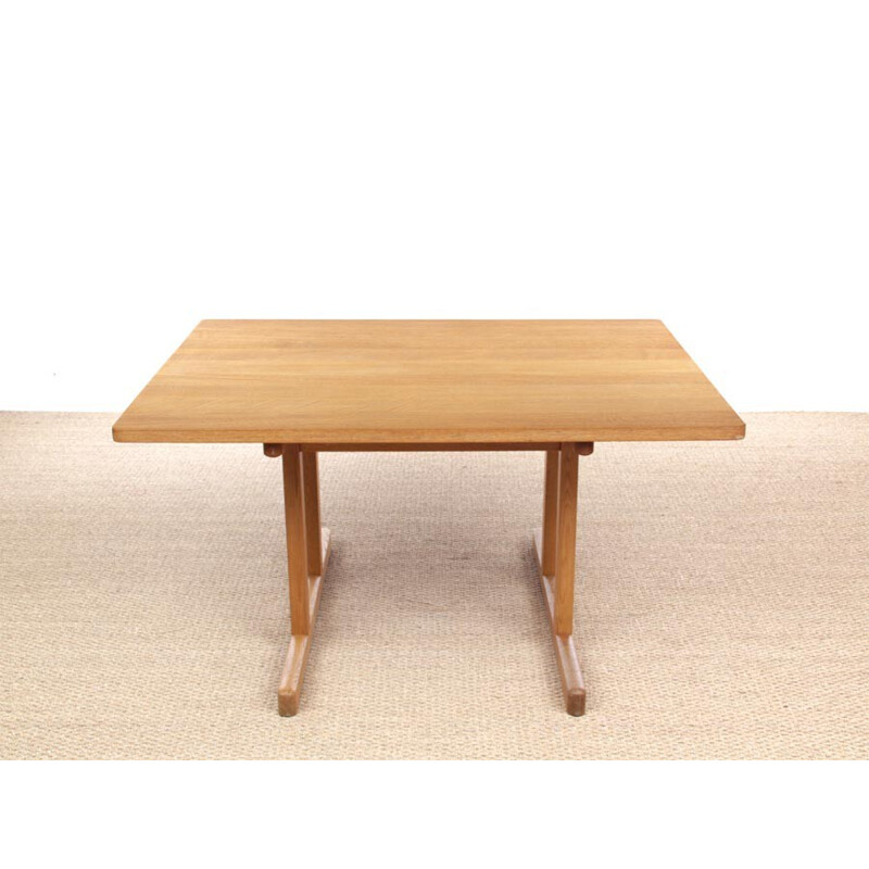 Scandinavian solid oak dining table by Borge Mogensen - 1970s