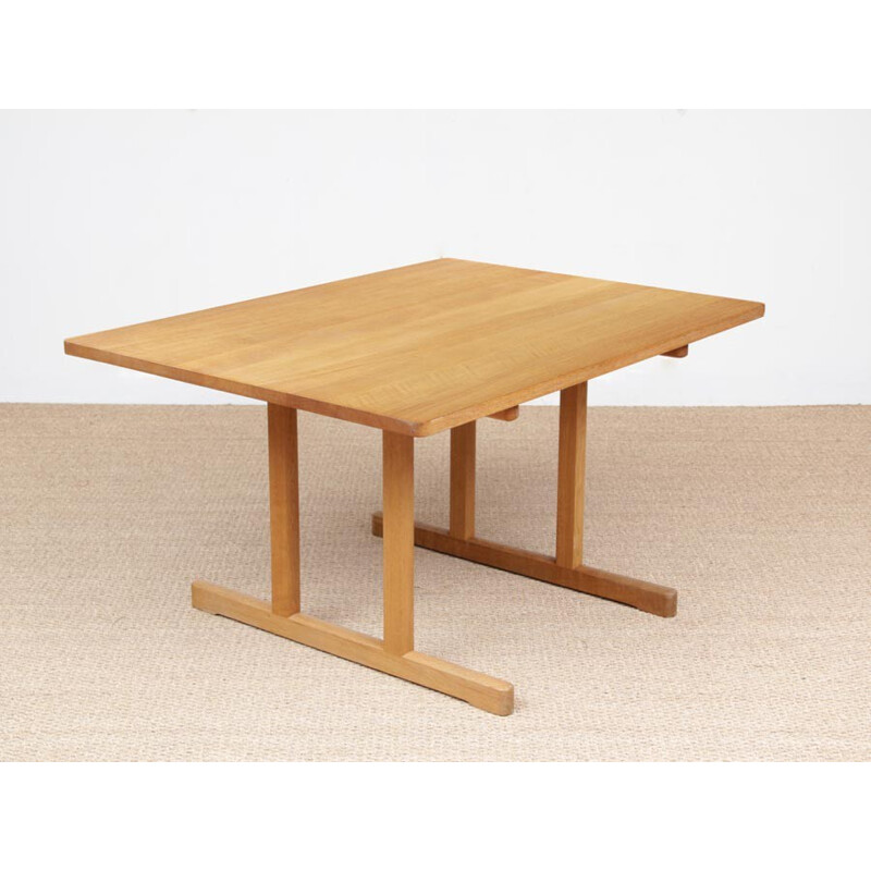 Scandinavian solid oak dining table by Borge Mogensen - 1970s